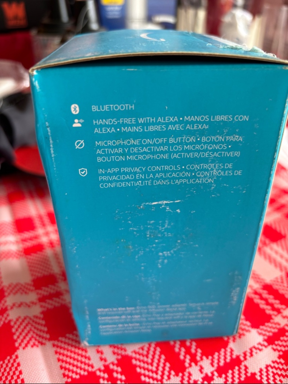 Amazon Echo Pop Smart Speaker - Blue Packaging, Black Speaker Image - Picture 4 of 4